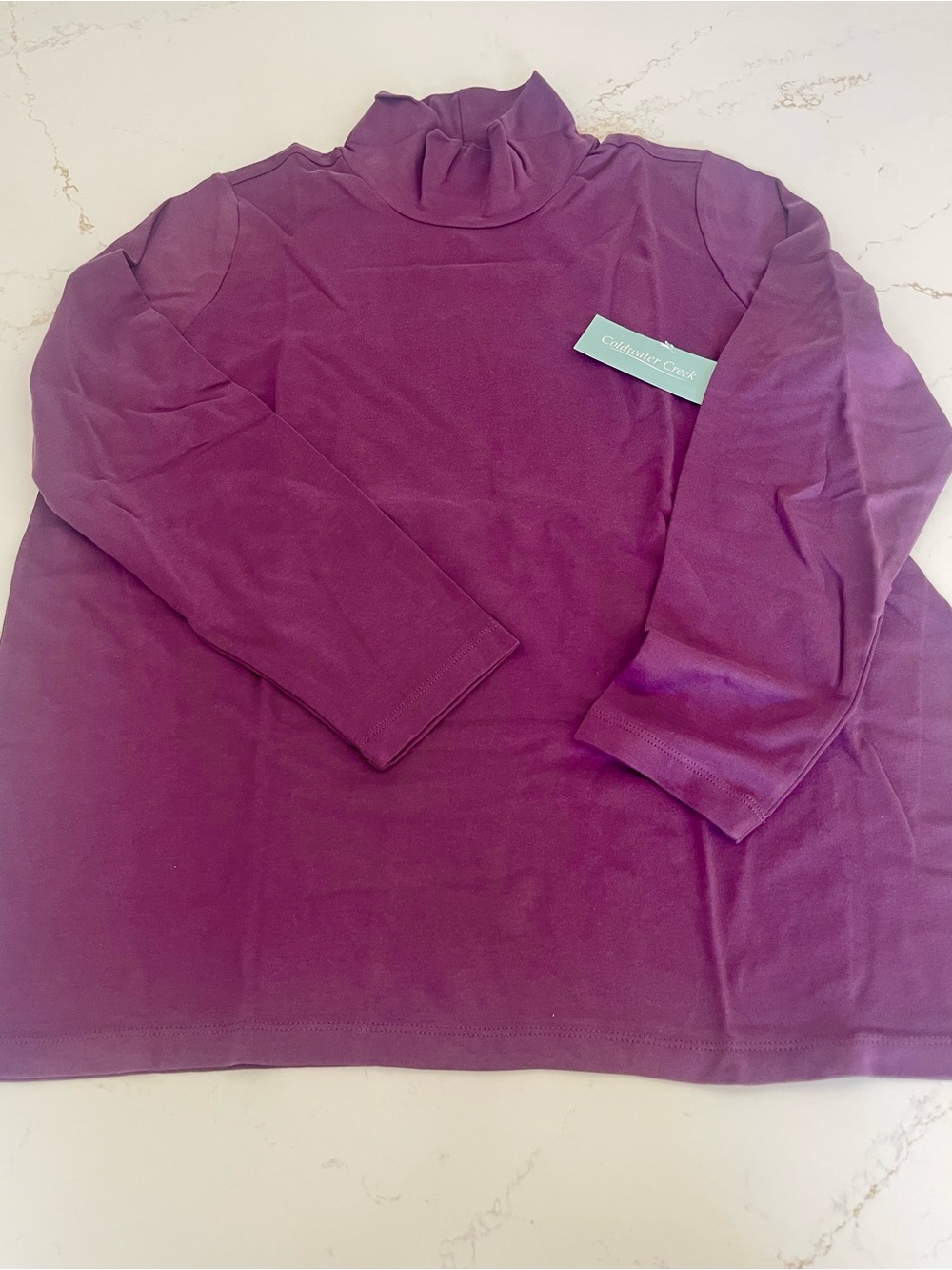 Coldwater Creek Women's Plum Huckleberry Mock Turtleneck Shirt, Size 1X
